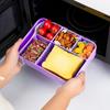 Lunch Box with Fork Spoon Split Bento Box Leak-proof Food Container BPA-Free Meal Prep Container for School Office