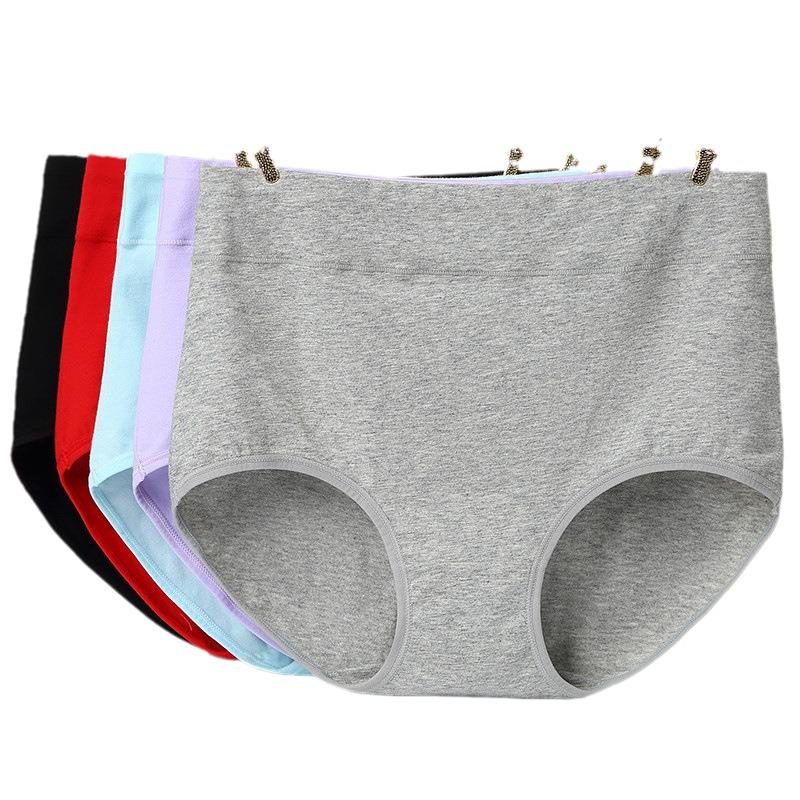 Plus Size Cotton Mid-High Waist Tummy Control Panties for Women (200-230 Lbs)