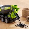 Kids Mixer Truck Toy with Light Sound Opening Door Movable Joints Engineering Vehicle Model Toddlers Boys Educational Inertia Drive Construction