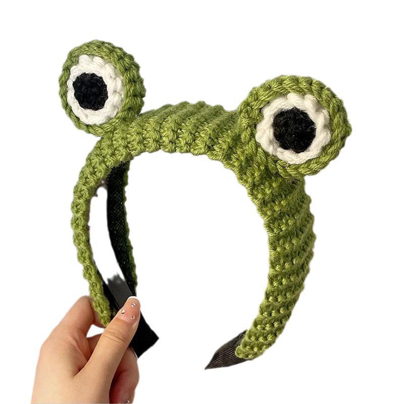 Women's Cute Frog Big Eyes Knitted Headband - Non-Slip Cartoon Hair Accessory