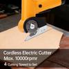 Cordless Electric Fabric Scissors 4 Speed Adjustable Rechargeable Rotary Cardboard Cutter with Safety Lock LED Light