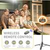 Luz de anillo para selfies de 8" con soporte de trípode extensible de 66" y soporte para teléfono, luz de anillo LED regulable portátil sin enchufar