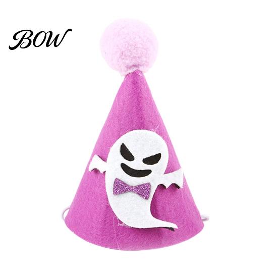 Holiday Pet Hat Halloween Pointed Hat, Cute Ghost Witch Pumpkin Cat Pom-pom Comfortable for Cats And Small Dogs Party