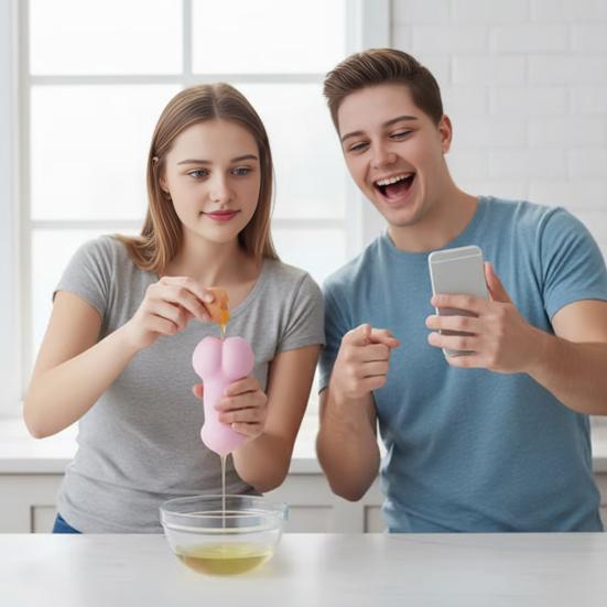 Yousheng Funny Shape Egg Separator Reusable Egg Yolk And Egg White Separator Tool Easy to Clean Cooking Gadget Christmas Prank Gift