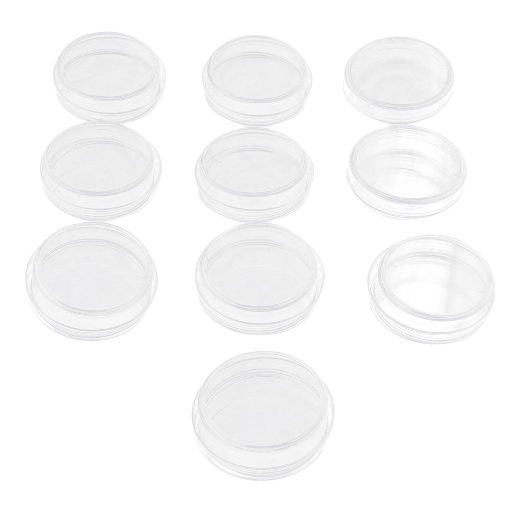 10 stycken petriskålar med lock Genomskinlig plastodlingsskål för laboratorium Skola Vetenskapsprojekt 35 mm diameter 10 mm