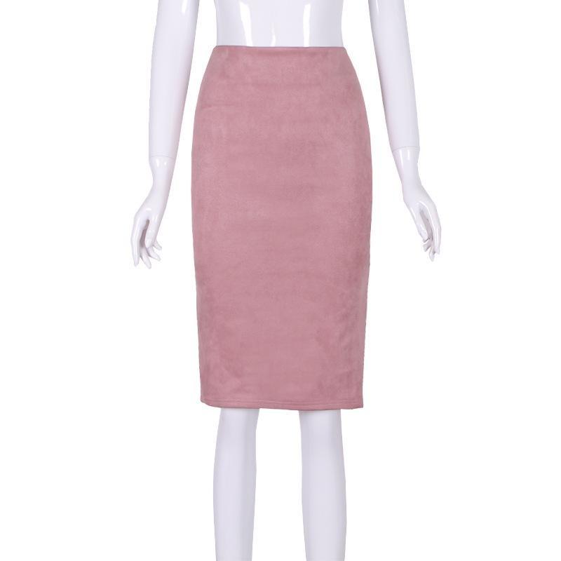 Vår Høst Chic Blyantskjørt Kontorlook Naturlig midje Knelengde Solid S-XL