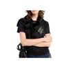 Emporio Armani SS25 Logo Print Crew Neck Short Sleeve T-Shirt Women tops Black EW001169-AF10003-UC001