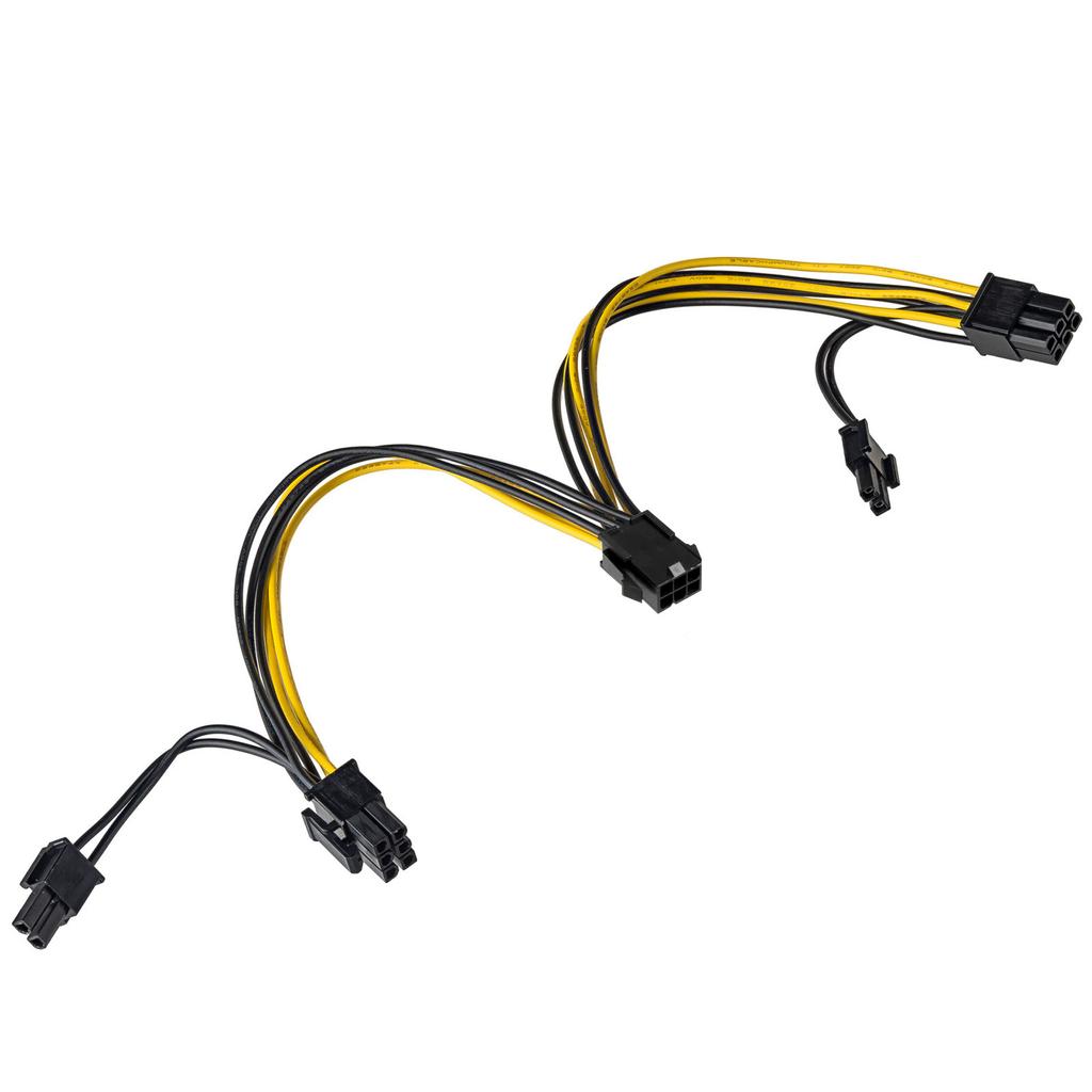 Adapter PCI-E 6 Pin Do 2x PCI-E 6+2 Pin Akyga AK-CA-55 Kabel Zasilający M/F 15cm