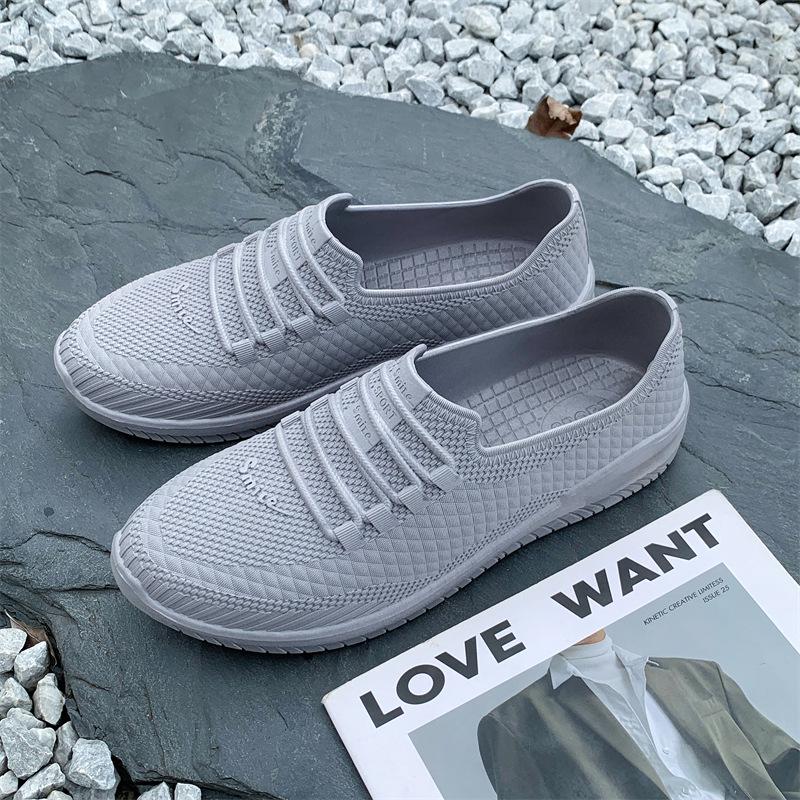 

Мужские летние нескользящие уличные резиновые сапоги, модные, на плоской подошве, для поездок на работу, водонепроницаемая обувь 43