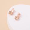 Ohrclips ohne Piercing im europäischen und amerikanischen Stil, Roségold mit Strass