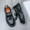 Fashion Thick Soled Men's Leather Shoes Casual Black Style Fashion Party Hot Selling Tassel Classic Loafers 38-46 New Big Head
