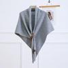 Korean Style Versatile Wool Blend Sequin Knit Shawl - Shiny Triangle Scarf for Women