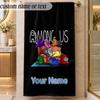 Beach TowelAmong Us Custom Name Text Personalized Soft Towel for Beach Pool Indoor Home Decor Gift