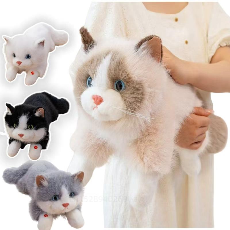 New Cute Simulation Lie prone Posture Cats Plush Toys Stuffed Soft Animal Cat Dolls for Children Baby Party Decor Birthday Gifts