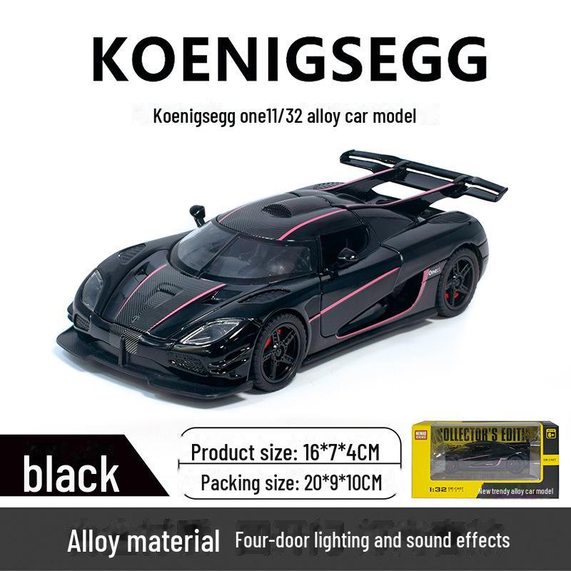 Xinao 1:32 Koenigsegg Sport Car Model - Swing Door, Sound & Light, Pull-Back Alloy Toy