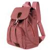 Backpack Canvas Retro Solid Color Laptop Compartment Schoolbag Outdoor Gift