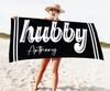 Personalized Custom Beach Towel Portable Oversized Bath Towel Print Wifey Hubby Color Beach Towel for Birthday Gift Wedding Gift