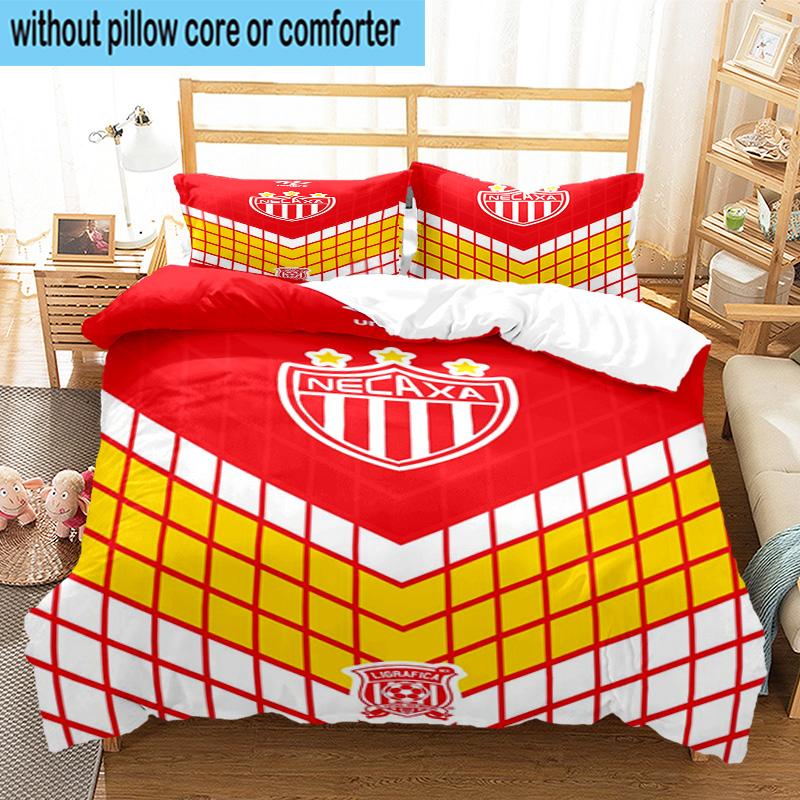 3pcs Soccer Player Printed Bedding Set Duvet Cover Closure Includes 1 Duvet Cover & 2 Pillowcases Bedding Sets Home Decor Gifts