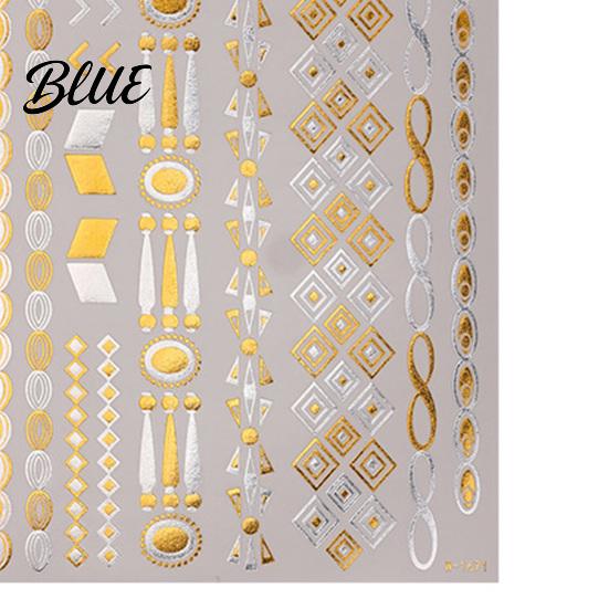 Decorative Body Art Decals Golden Silver-color Metallic Tattoo Sticker for Women Girls Temporary Tattoos Face Arm Decoration Waterproof Fake