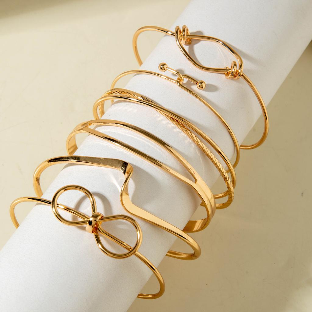 Geometric pleated metal bracelet light luxury bracelet multi-layer stacked bracelet women