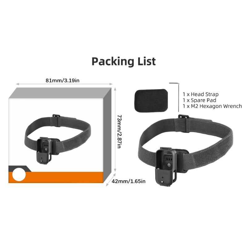 Camera Headband Head Strap for First Person Shoot Elastic Support 90Degree Tilt Adjustment and 360°Swivel Action Tilt