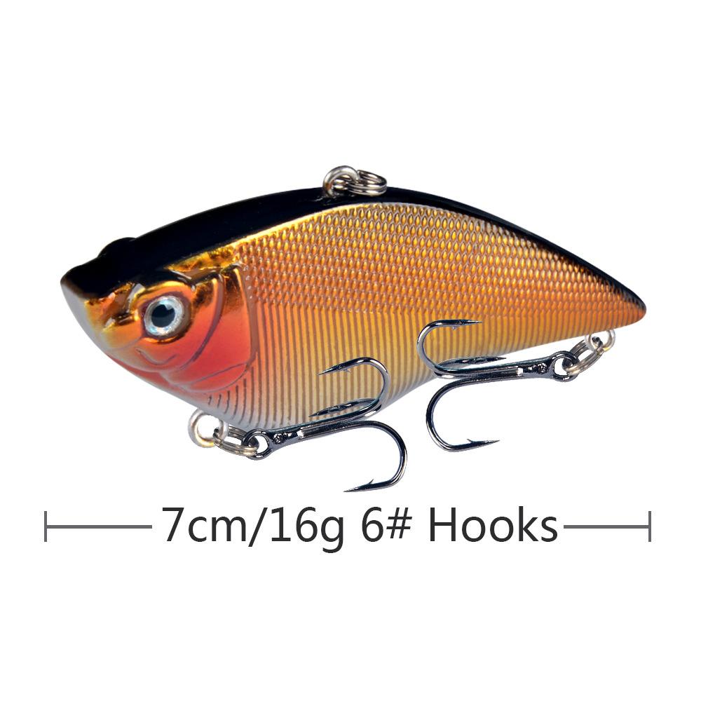 1PCS Hard VIB Fishing Lure 7cm 16g Plastic Artificial Bait Treble Hooks Peche Bass Pike Trolling Pesca Fishing Tackle