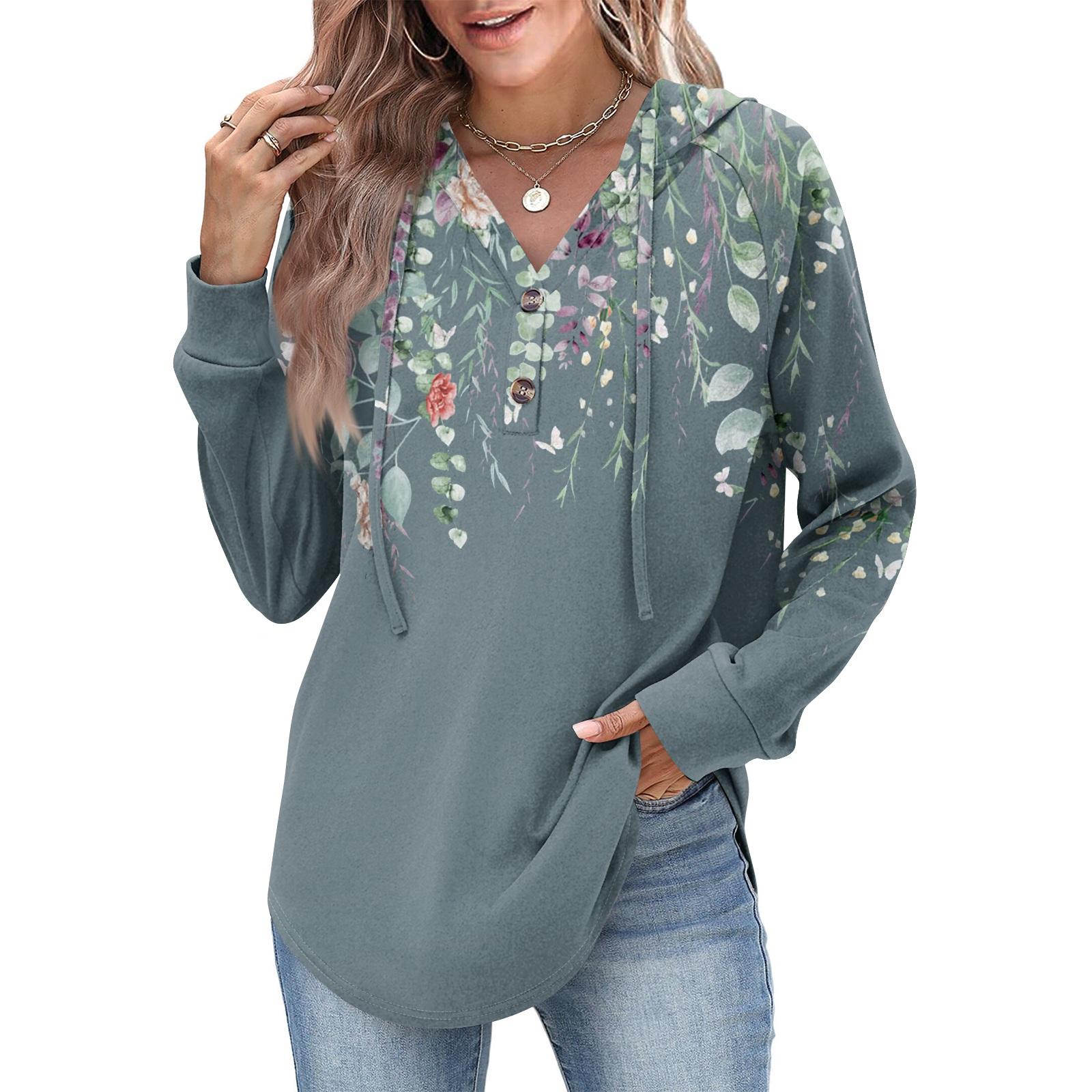 

Женская мода, женский легкий пуловер с длинными рукавами и карманами, толстовка с капюшоном в стиле консервативного стиля S