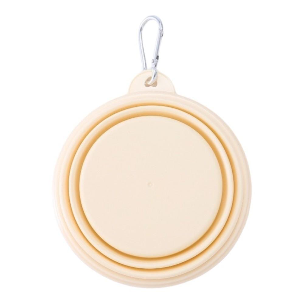 

Silicone Pet Dog Food Water Bowl Collapsible Puppy Water Container Outdoor Camping S жовтий