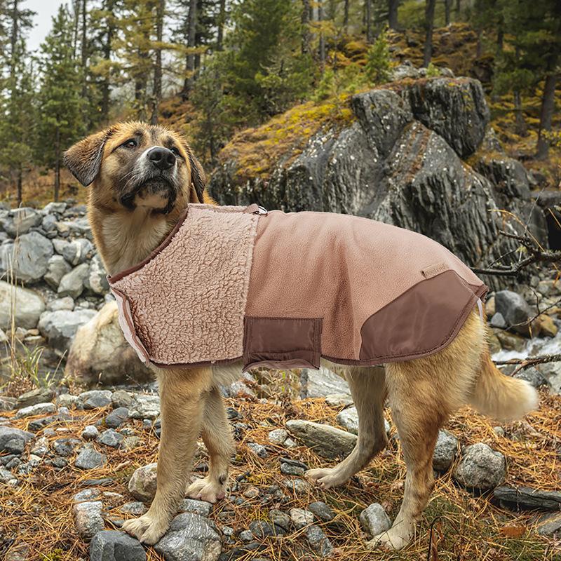Pet Supplies Autumn and Winter Lambskin Splicing Cotton Jacket Coat Warm Casual Clothing Dog Four-legged Clothes