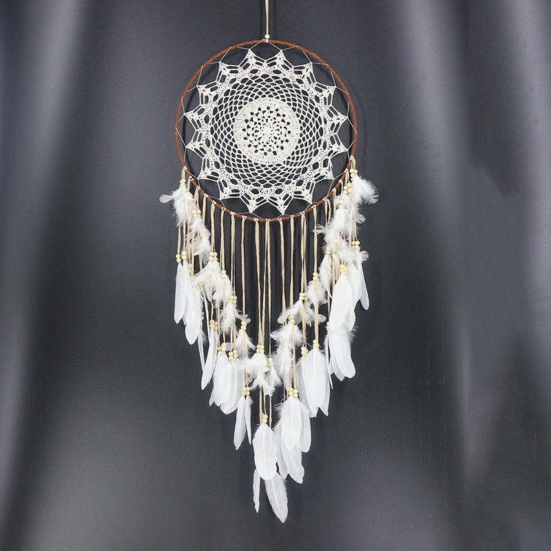 Handmade Indian Dream Catcher Feather Wind Chime - Creative Wall Hanging for Bedroom or Homestay Decoration