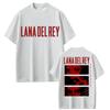 Sängerin Lana Del Rey Grafik T-Shirt Unisex Damen Mode Hip Hop 90er Vintage T-Shirts Übergroß Baumwolle Lässiges T-Shirt Y2k Streetwear