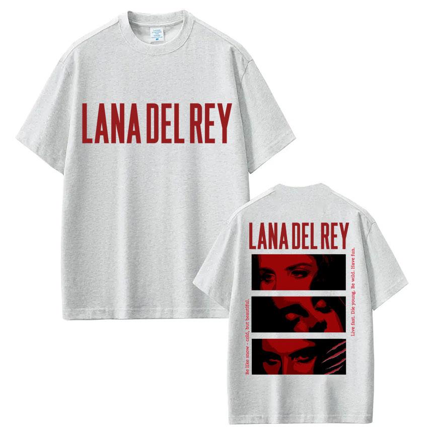 Sängerin Lana Del Rey Grafik T-Shirt Unisex Damen Mode Hip Hop 90er Vintage T-Shirts Übergroß Baumwolle Lässiges T-Shirt Y2k Streetwear