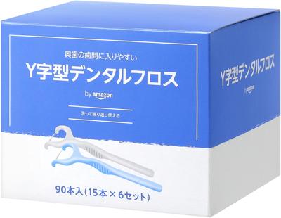Amazon Dental 90 Pieces 45 Y-shaped Floss/interdental Brushes, (45 Blue, White)