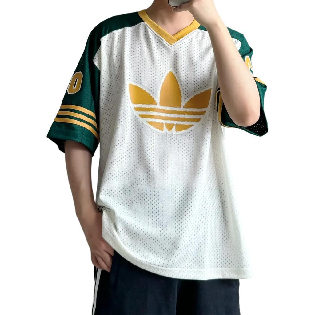 adidas Originals Klasik Basketbol Stili Spor Tişörtü Unisex Üstler Orman Yeşili JC6802