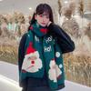 Red Santa Claus Scarf for Women in Winter Versatile Thickened and Warm Student Couple New Year Gift Knitted Long Scarf