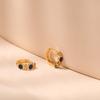 K Gold Plated Copper Zircon Inlaid Enamel Delicate Hoop Earrings For Women