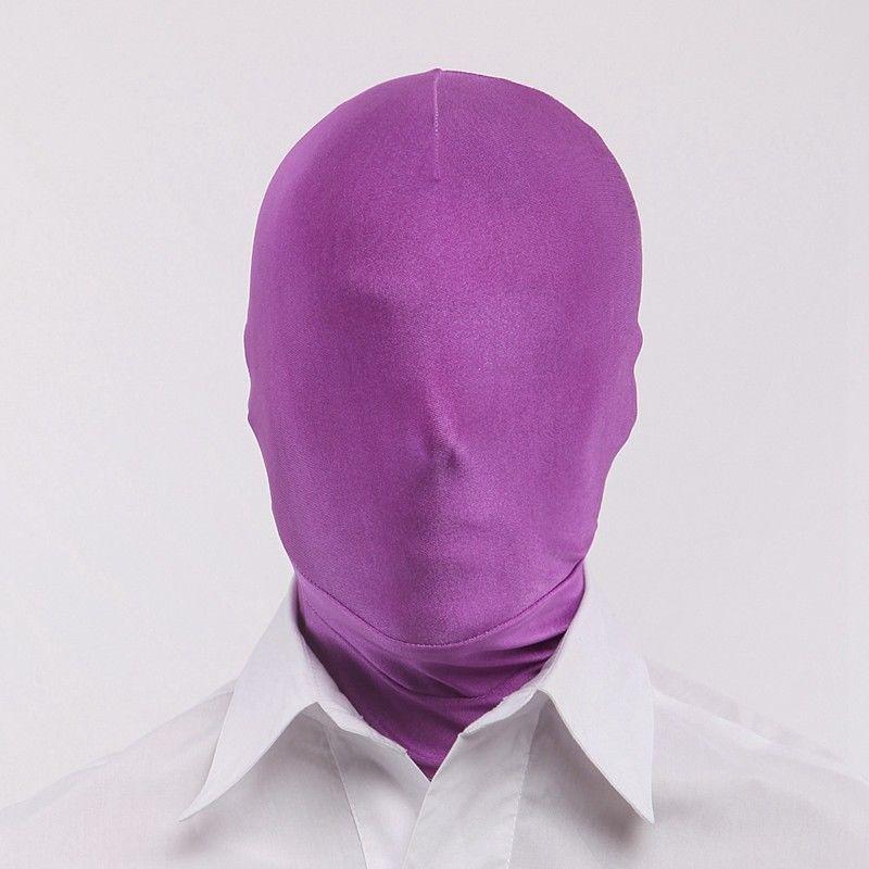 Halloween Cosplay Sexy Party Lycra Spandex Zentai Open Eyes Mouth Full Mask Hood