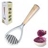 Heavy Duty Potato Masher, Hand Potato Masher Aluminum Alloy Kitchen Tool/Food Masher with Non-slip Wood Handle