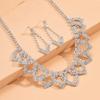 Ensemble Collier et Boucles d'Oreilles Strass Mode Européenne et Américaine pour Soirée Femme