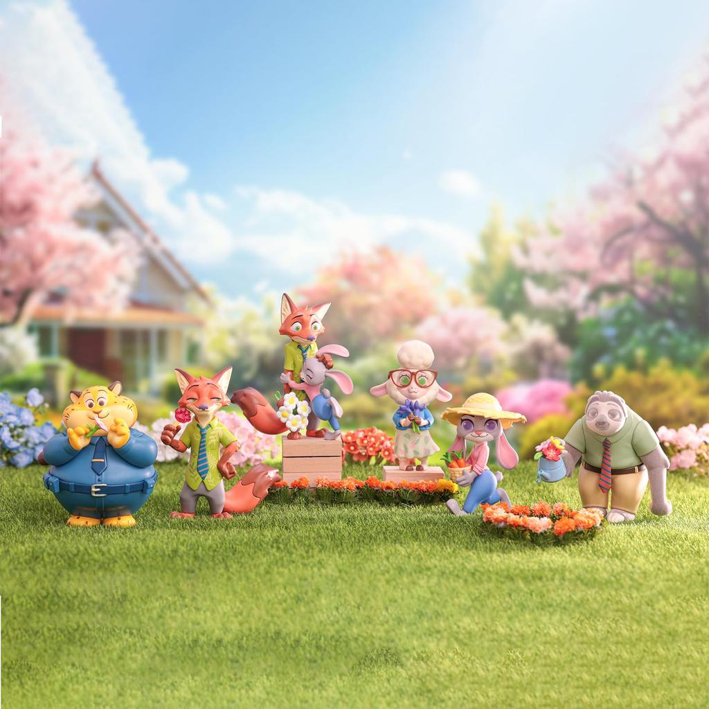 TOP TOY Disney Zootopia Judy Nick Flower Language Series Box of Gachapon Blind Box Figures Soft Vinyl PVC Premium Toys Birthday Present Christmas Gift
