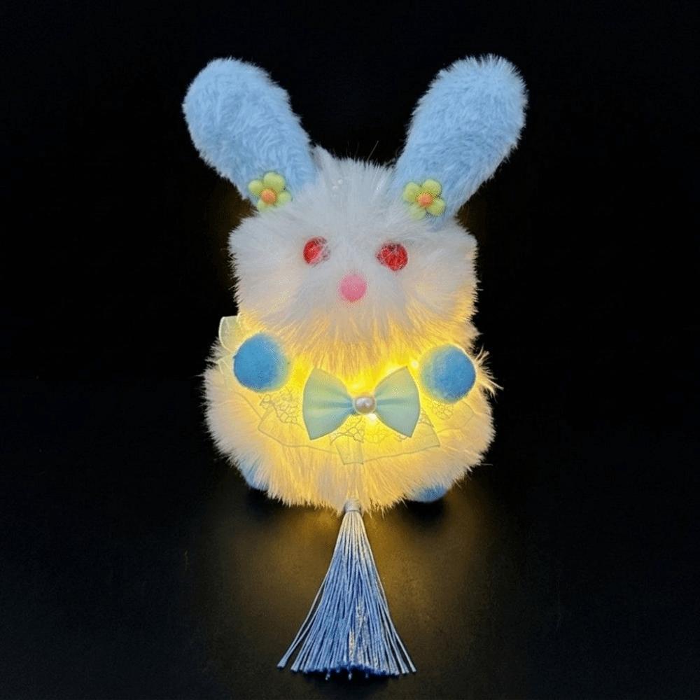 Chinese Style Luminous Handheld Lamp Cartoon Plush Rabbit Lantern  Indoor Outdoor