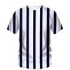 Kontrastfarbene Streifen Grafik-T-Shirt Rundhals 3D-Druck Gestreifte Kurze Ärmel für Herren Sommer Mode Vielfalt Buntes Tee