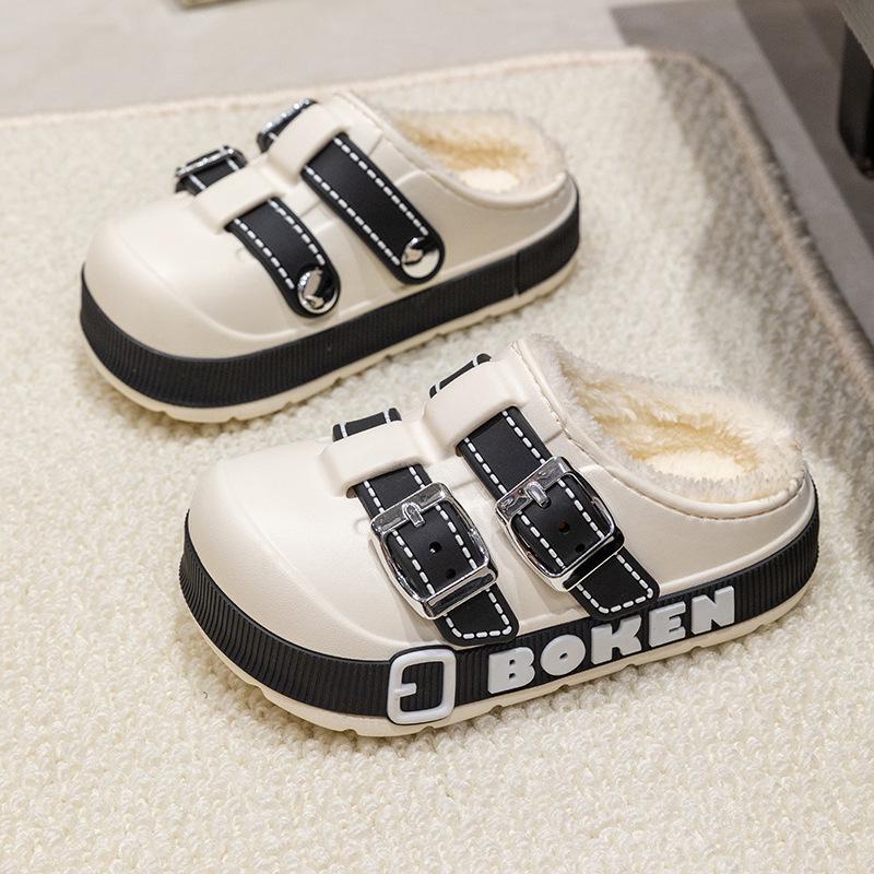 

Водонепроникні бавовняні капці для дітей з ЕВА - Теплі, Ретро, Для дому/Вулиці 24-25 білий