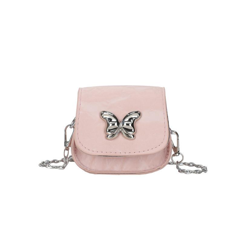 

Stylish Mini Shoulder Bag For Women In Black Pink And Silver With Butterfly Lock Chic And Trendy Pu Leather Crossbody Bag For Everyday Use рожевий