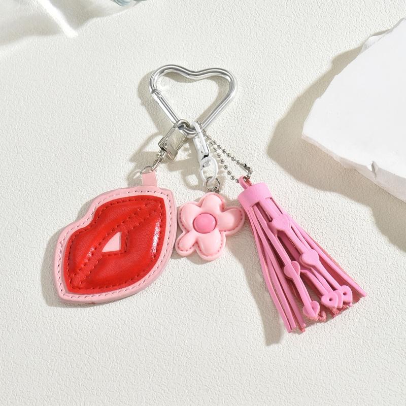 Starfish Bag Pendant Cute Leopard Bear Rainbow Leather Decorative Keychain Fashion Braided Rope Bag Gift All-purpose Accessory