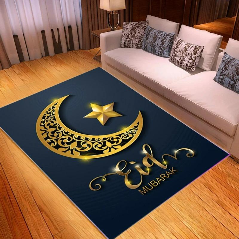 Rectangle Muslim Prayer Mat Non Slip Ramadan Decorative Rugs Home Carpets for Living Room Bedroom Kitchen Hallway Balcony Decor