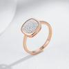 Luxury Full Natural Zircon Square Rings For Women  Rose Gold  Color Mix Setting Daily Bride Wedding Fine Jewelry