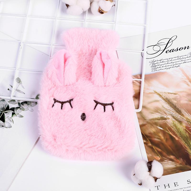 Cartoon Winter Hot Water Bag with Plush Cover Water Filling Hot Water Bottle PVC Reusable Hot Water Bottle Body Hand Warmer