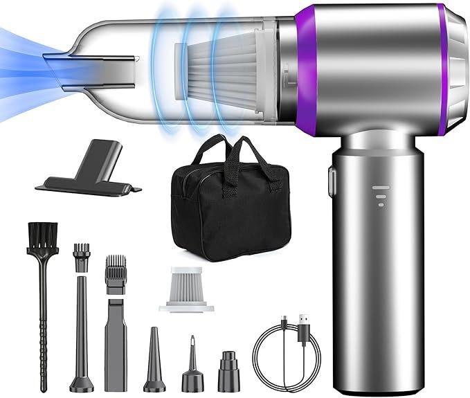 High-Power Brushless Car Vacuum: Three-Speed Handheld Blower and Suction for Home and Vehicle Use