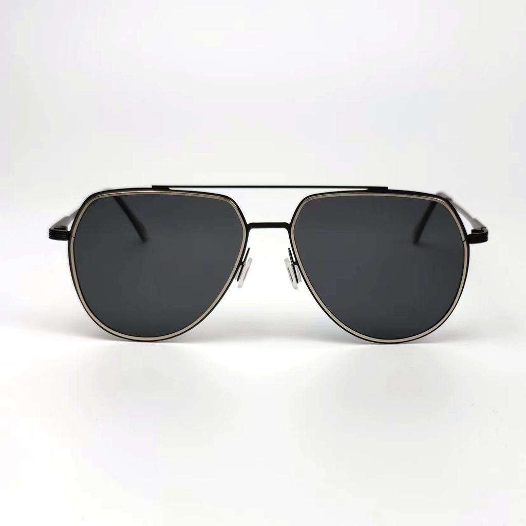 Men'S Flat Polarized Sunglasses Women'S Sunshade Sunscreen Black Sunglasses Metal Glasses Factory